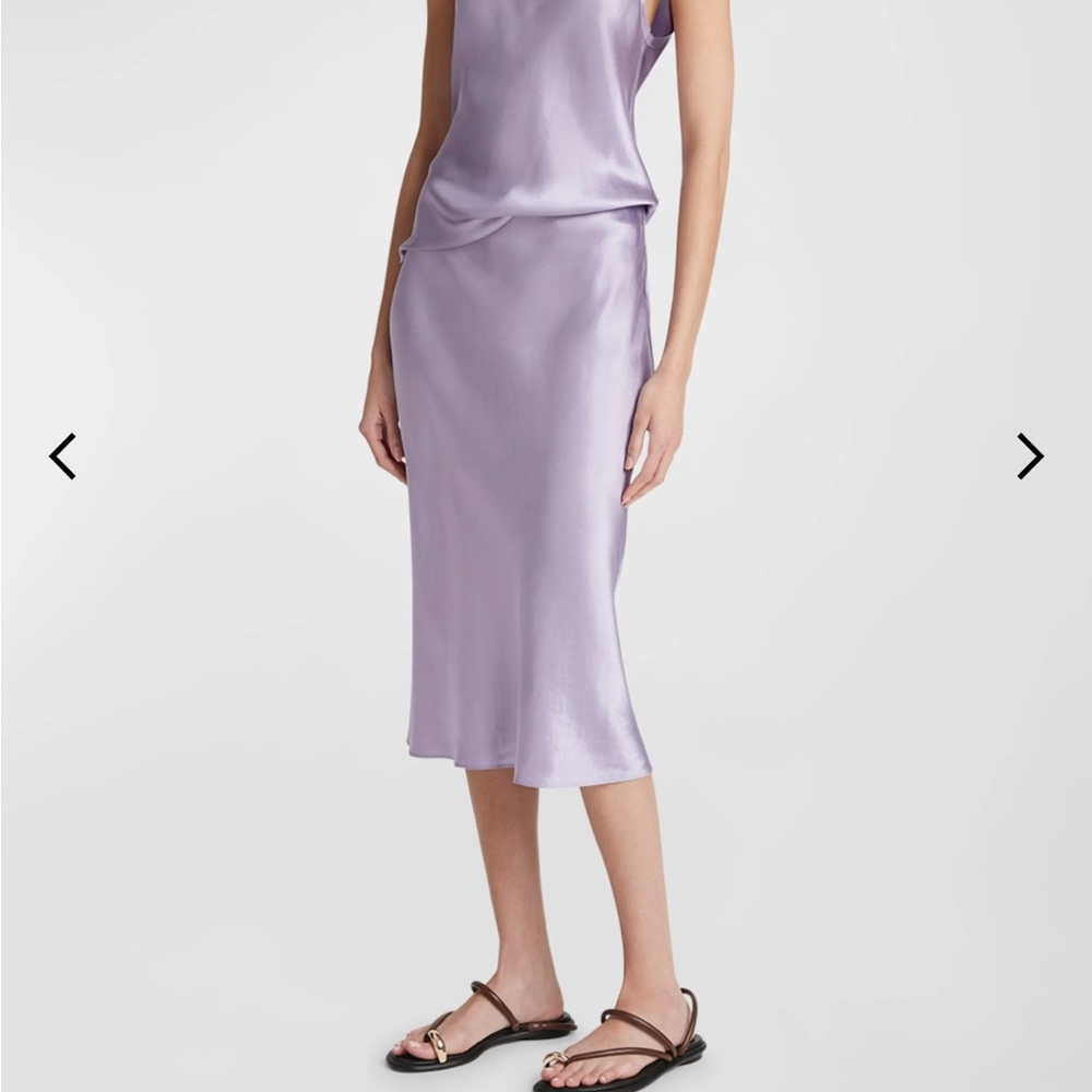 Vince Satin Slip Midi Skirt